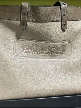 Coach butter soft leather tote with suede interior. Handles are 6 inches